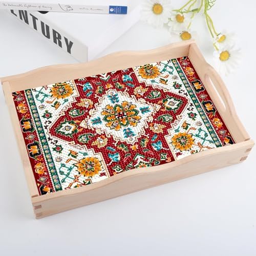 DOTSOPS Mandala Diamond Painting Wooden Serving Tray with Handle for Adults - Image 6