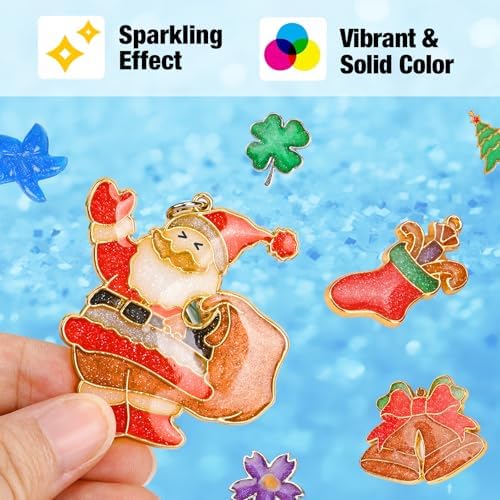 JDiction Glitter Colored UV Resin, 8 Colors Hard Resin for Jewelry Making - Image 3