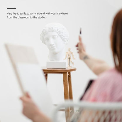 DOITOOL 5.3 Inch Wooden Mannequin for Artists Jointed Figure with Stand Lightweight Articulated Drawing Model for Sketching Painting and Home Office Decoration