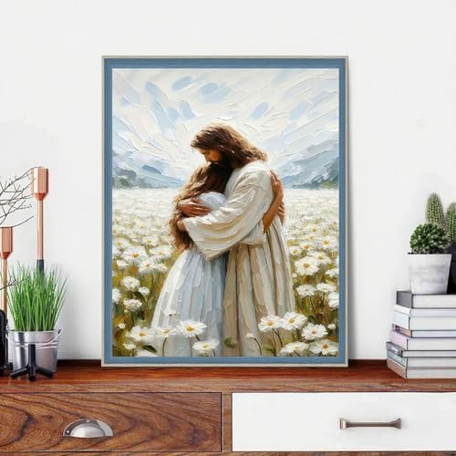 Jesus Paint by Numbers Kit for Adults Framed Canvas, with Wooden Easel - Image 4