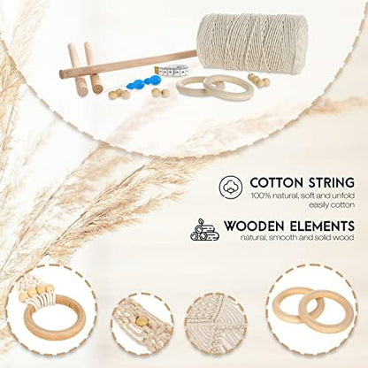 MIGO Creates DIY Macrame Kit for Beginners with 9 Macrame Projects Ebook, 115 Pcs Macrame Supplies & 220yd Cotton Yarn | Create Unique Bohemian Decor Craft Projects! Perfect DIY Crafts for Adults! - Image 7