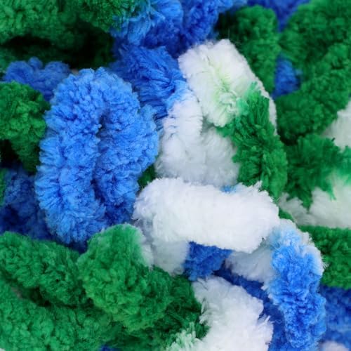 JubileeYarn Fun Finger Loops Yarn - Blue Green White - 5 Skeins - Image 2