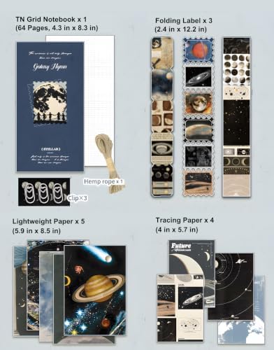YagCu Galaxy Scrapbooking Kit, Vintage Junk Journal Supplies - Image 5
