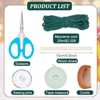 INFUNLY Christmas Tree Macrame Kit Macrame Wall Hanging Macrame DIY Kit for Beginners Handcraft Macrame Hanging Kit Macrame Starter Kit Ornaments for Christmas Home Room Decor with Instruction - Image 2