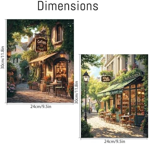 NEGEKFKX 2 Pack Fall Paint by Numbers Kit for Adults Beginner with Framed,Cafe Easy Adult Paint by Number Kits on Canvas DIY Painting for Beginners Art by Numbers for Home Wall Decor 10x12 Inch - Image 4