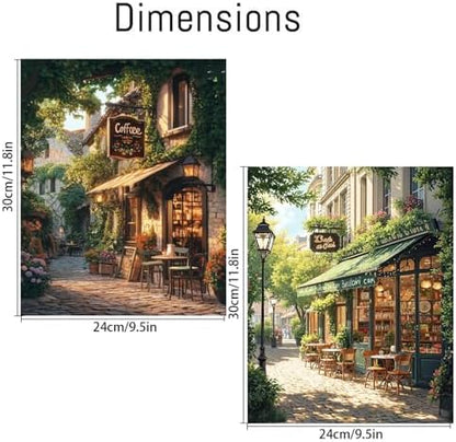 NEGEKFKX 2 Pack Fall Paint by Numbers Kit for Adults Beginner with Framed,Cafe Easy Adult Paint by Number Kits on Canvas DIY Painting for Beginners Art by Numbers for Home Wall Decor 10x12 Inch - Image 4