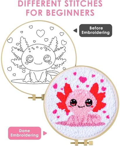 Punch Needle Kit for Beginners Adults-Cute Axolotl,with Video Tutorial - Image 3