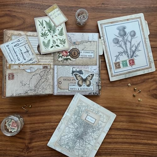 Trifold Folio Mini Project,Folio Booklet Craft Kit, Junk Journal Kit, Scrapbooking Supplies, Journaling Decor, Mini Folio Writer Folder Project, Arts & Crafts Gifts, Handmade Decor Accessories by Unknown
