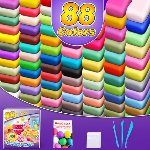 Air Dry Clay 88 Colors, Modeling Clay for Kids, DIY Molding Magic Clay, Gift for Kids - Image 2