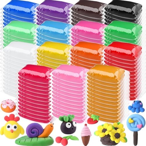 VioraWhite 72 Pcs 38oz Air Dry Clay Bulk Modeling Clay,15 Colors by VioraWhite