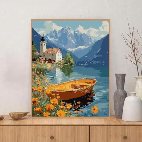 ZRIZQ Paint by Numbers Kit for Adults Beginner,Lake,16x20 - Image 3