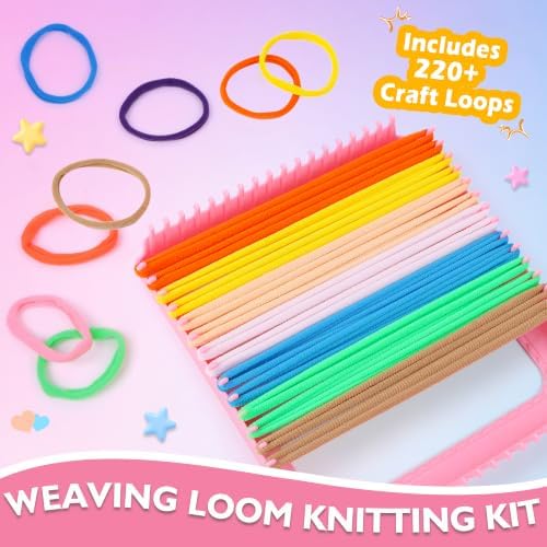 Weaving Loom Kit for Kids - DIY Potholder Craft Loops Set Girls Age 6-12 - Image 5