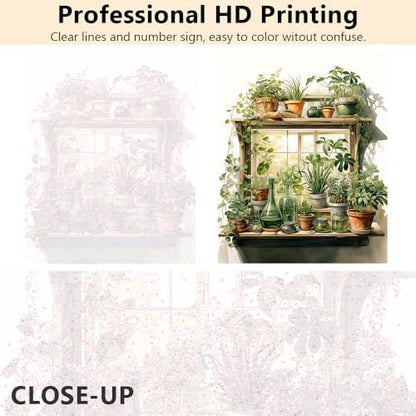 Paint by Number for Adults Green Plant, Paint by Numbers Kit for Adults Leaf, DIY Acrylic Paint by Numbers Kits on Canvas Potted, Acrylic Painting Kits Art Crafts 16"x20"(Frameless) - Image 7