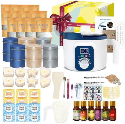 DIY Scented Candle Making Kit for Adults with Digital Wax Melting Pot by KQU
