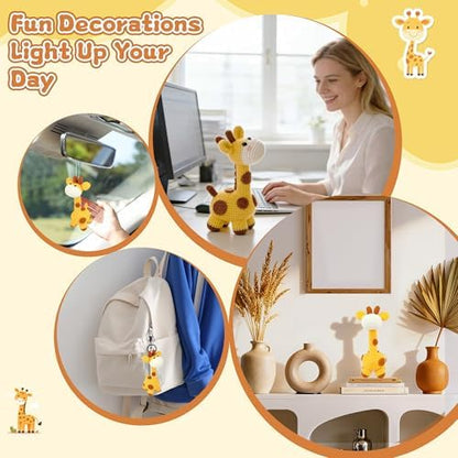 Beginner Crochet Kit for Making Adorable Giraffe - Complete DIY Craft Kit with Yarn, Hooks, and Video Tutorial - Ideal Arts and Crafts for Adults, Room Decor Gift - Image 7