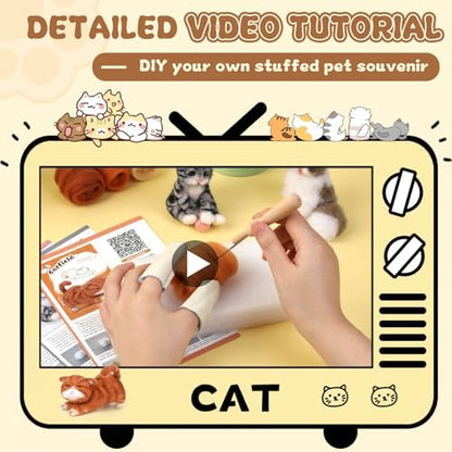 Mayboos Needle Felting Kit, 3 PCS Cat Animal Felting Kits for Beginners - Image 6