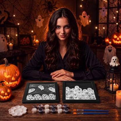 Weysat 4 Pcs Large Wood Halloween Frames,9.84 inches - Image 5
