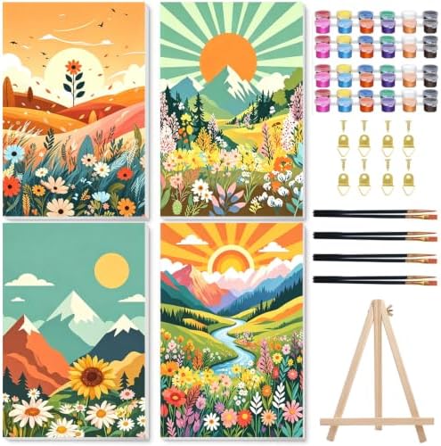 Landscape Paint by Number for Adults, Paint by Numbers Kit for Adults 8x12 by hkejoi