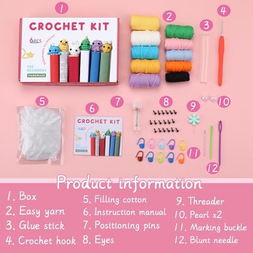 Kogyxe Crochet Kit for Beginners, Crochet Bookmark Kit - Image 4