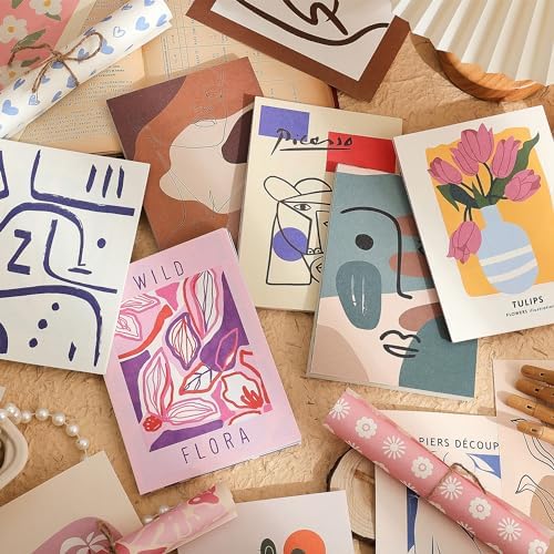 emmoolife 300 Sheets Aesthetic Scrapbook Paper, Retro Boho Pastel Wall Collage Scrapbooking Supplies Craft Decorative Papers Abstract Art Hippie Pattern Room Fashion Decor Paper for Card Making Gift - Image 5