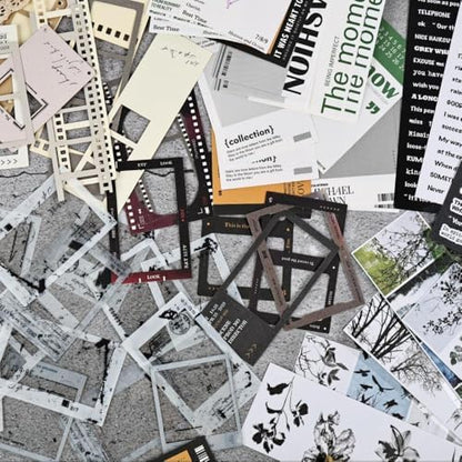 Diuhofart Vintage Scrapbook Supplies Kit, 80Pcs Diecut Film Strips Photo Frames Stickers for Junk Journal Supplies, Scrap Booking Materials, Quote Stickers for Journaling, Scrapbooking, Crafts Arts - Image 5