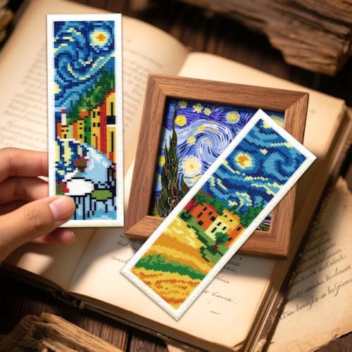 ORIGACH 6 Set Starry Night & Landscape Cross Stitch Bookmark Kit - Image 6