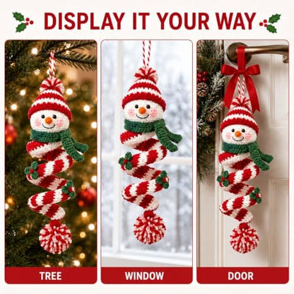 Crochet Snowman Spiral Ornament DIY Kit, Christmas Craft for Adults - Image 7