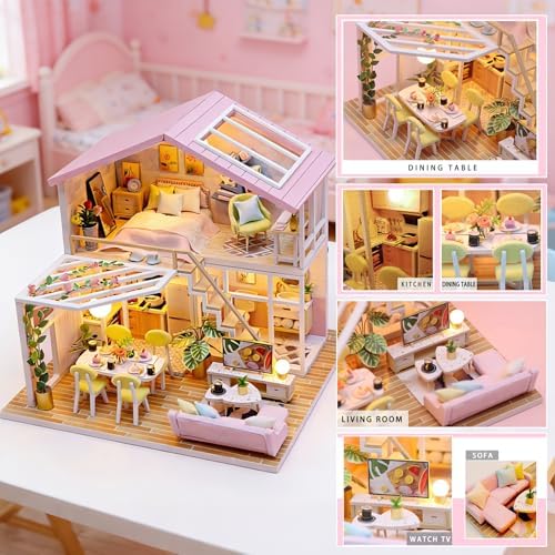Book Nook Kit, 3D Wooden Puzzles DIY Miniature House Dollhouse - Image 4