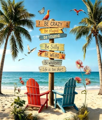 Nancency DIY Paint by Number for Adults,Painting Kits for Adult,Color by Numbers,Paint by Number Canvas Crafts Watercolor for Beginner Room Decor (beach2) by Unknown