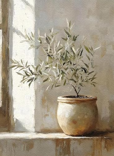 YOLENIX Olive Tree Paint by Numbers Kit for Adults Beginner (Without Frame) by YOLENIX