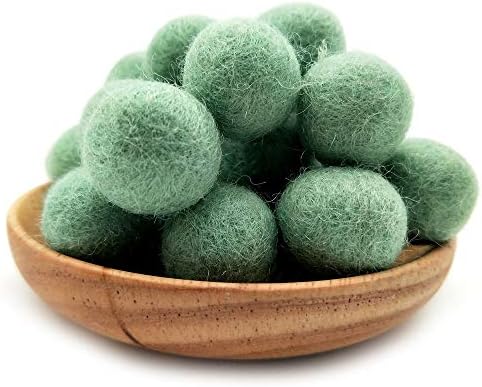 Elaine Room 2cm 20mm Wool Felt Balls Beads 100% Natural Wool Felting Woolen Felted Fabric for Home Decor Dream Catcher DIY Garland Crafts Handcrafts Project DIY (Light Mint 50pcs) - Image 2