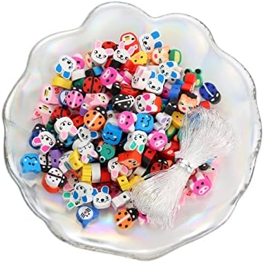 100pcs Animal Polymer Clay Spacer Beads for Women Jewelry Making DIY Bracelet Necklace Earrings Accessories (Animal) by LUBINGSHINE