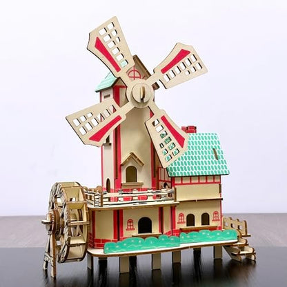 Log Cabin 3D Wooden House Puzzle,DIY Mini Building Model Kit，015 - Image 7