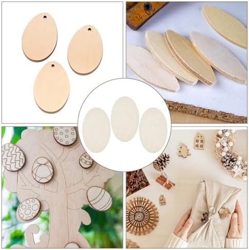 20pcs Wooden Oval Cutout 5.9 x 3.5 Inch Unfinished Wooden Blank Slices Crafts Natural Wood Circles DIY Plank Cutout Craft Supplies for Artist Painting Door Hanger Sign Wedding Decor - Image 5