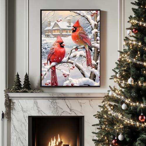 Cardinal Paint by Numbers Kit for Adults Canvas, Paint by Number Christmas - Image 3
