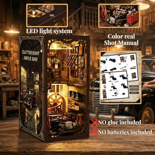 DIY Book Nook Kits for Adults, Vintage Car Repair Shop - Image 4
