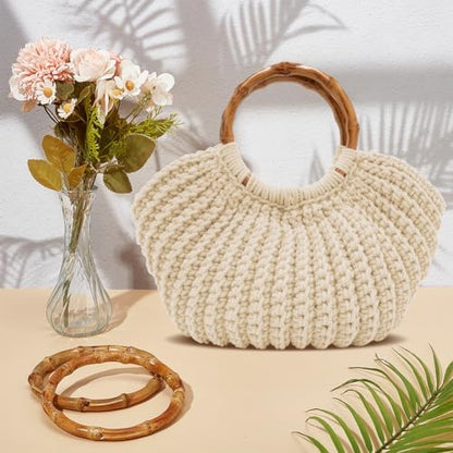 ACRNIGHEET Crochet Bag Kit for Adults Oat Colored Handbag Crochet Kit for Beginners Tote Bag Starters Set DIY Craft Making Kit with Step-by-Step Instructions and Video Guidance - Image 5