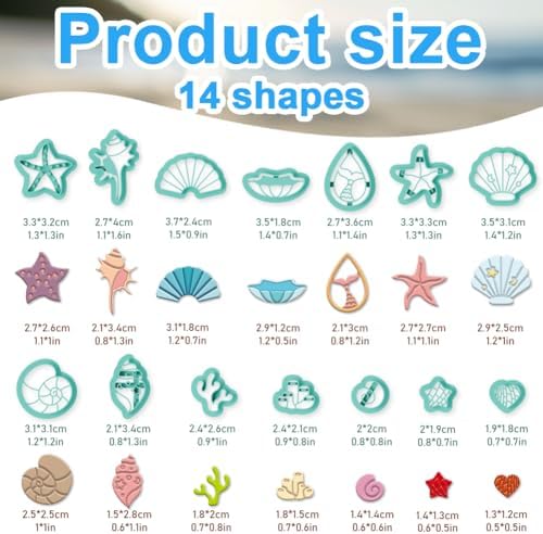 14Pcs Sea Shell Polymer Clay Earrings Cutters - Image 2