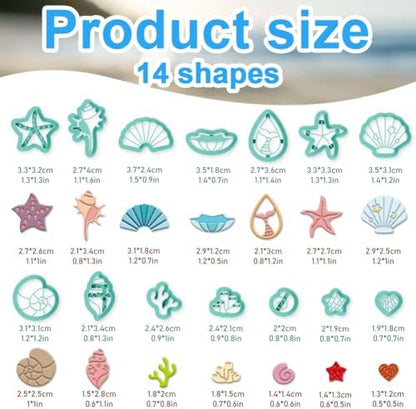 14Pcs Sea Shell Polymer Clay Earrings Cutters - Image 2