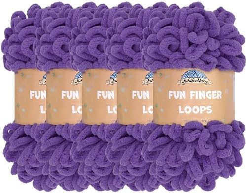 JubileeYarn Fun Finger Loops Yarn - Ultra Violet - 5 Skeins by BambooMN