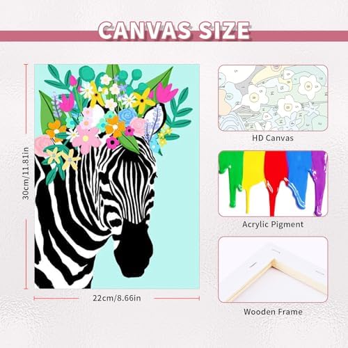 TINY FUN 4 Pcs Paint by Numbers for Adults,DIY Oil Painting Kits 9x12 Inch Canvas with Solid Wood Frame. Cartoon Wall Art Beginner Friendly Craft Gift Home Decoration. - Image 2