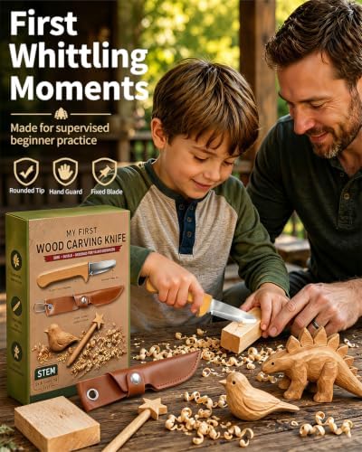 Whittling Knife for Kids, Safe Beginner Rounded Tip Wood Carving Knife - Image 2