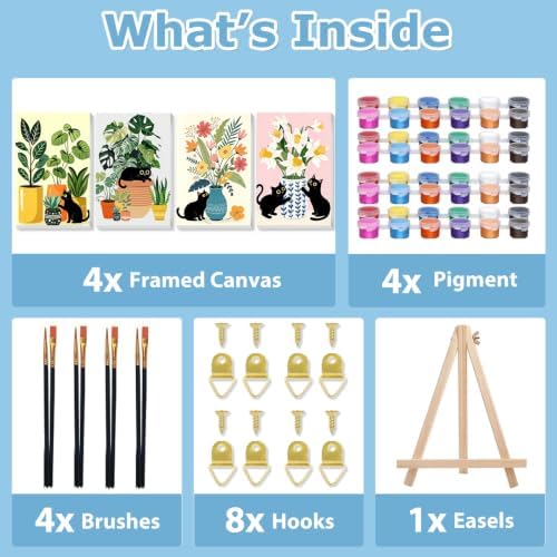 Cat Paint by Number for Adults, Paint by Numbers Kit for Adults 8x12 Inch - Image 6