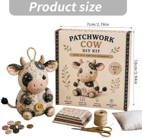NEWFT Diys Animal Sewing Set Diys Patchwork Animal Set for Adults Beginners Precuts Floral Fabric Sewing Sets - Image 3