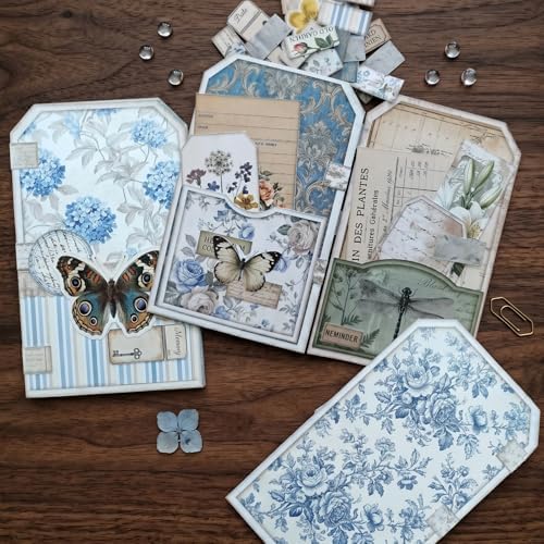 XINPOCUT Blush&Bloom Junk Journal Kit Mini Project,Folio Booklet Craft Kit, Junk Journal Kit, Scrapbooking Supplies, Journaling Decor, Mini Folio Writer Folder Project, Arts & Crafts Gifts by Unknown