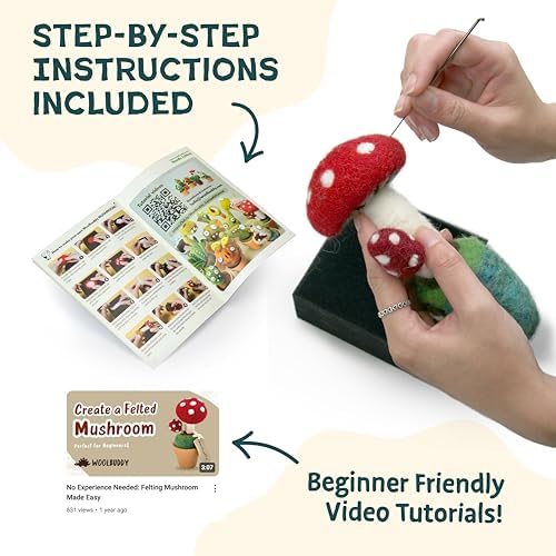 Woolbuddy Needle Felting Kit Starter Set (Cactus & Succulent) for Adults - Image 4