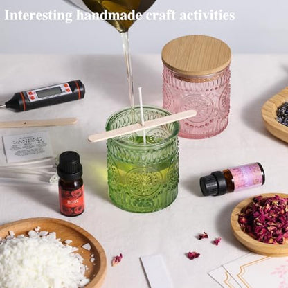 DARJEN Candle Making Kit for Beginners, 2 Jars Soy Wax Scented DIY Set - Image 6