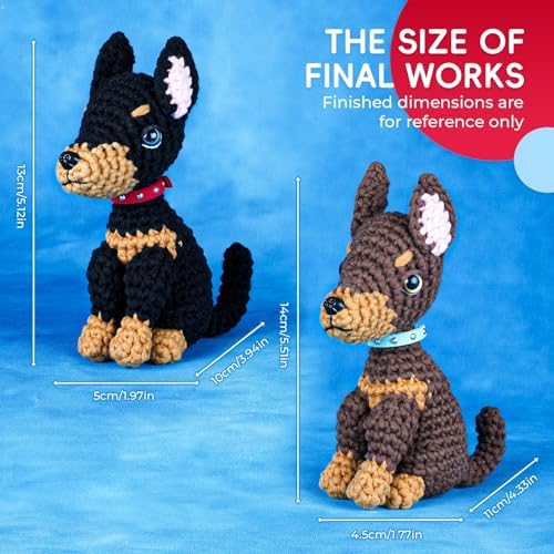 Crochet Kit for Beginners, Doberman Animal Kits for Adults, Amigurumi Set - Image 5