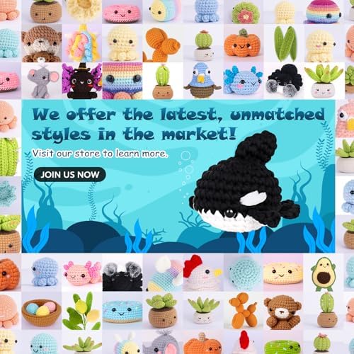 Crochetta Crochet Kit for Beginners, Crochet Starter Kit w Step-by-Step Video Tutorials, Beginner Crochet Kit for Adults Kids Women Men Complete Kit Included (Killer Whale) - Image 5