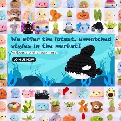 Crochetta Crochet Kit for Beginners, Crochet Starter Kit w Step-by-Step Video Tutorials, Beginner Crochet Kit for Adults Kids Women Men Complete Kit Included (Killer Whale) - Image 5